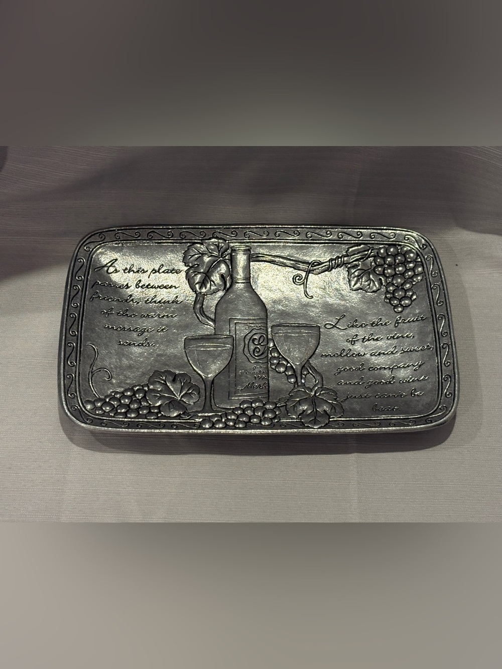 Decorative Wine Tray Wall Art - Silver Finish